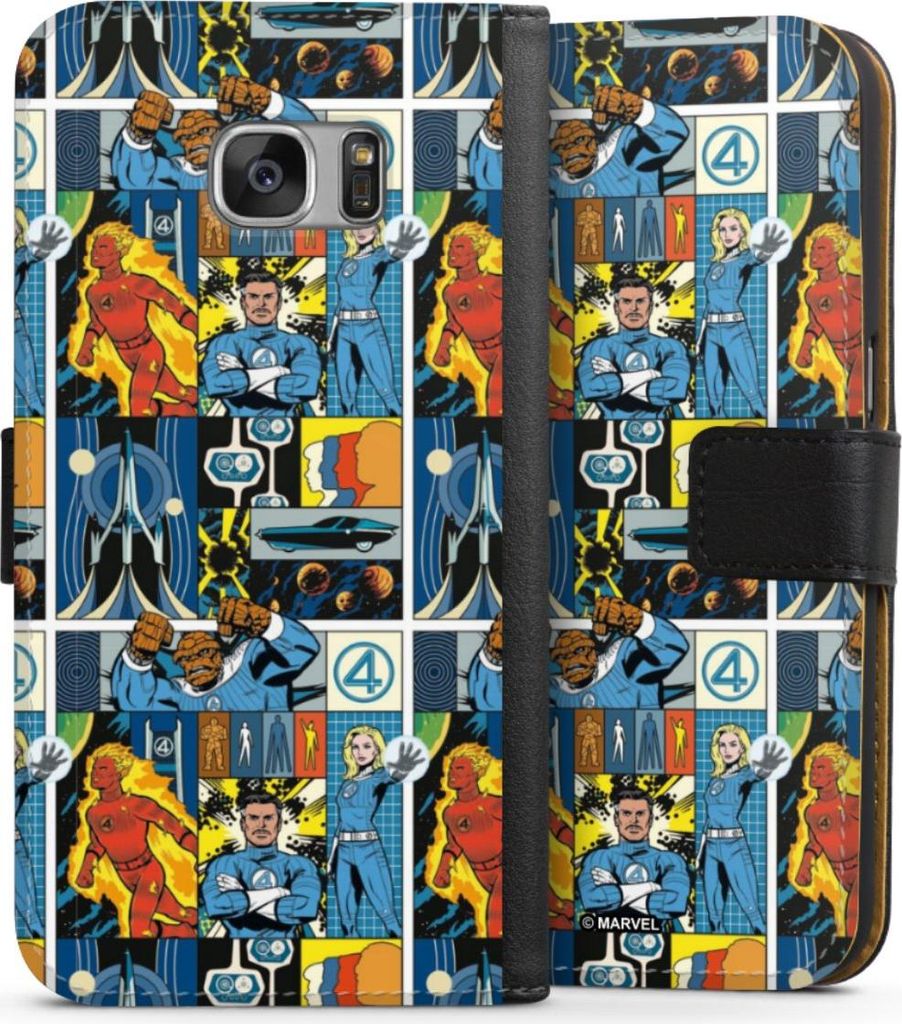 DeinDesign Klapphülle für Samsung Galaxy S7 Handytasche Lederhülle Tasche Offizielles Lizenzprodukt Marvel The Fantastic Four