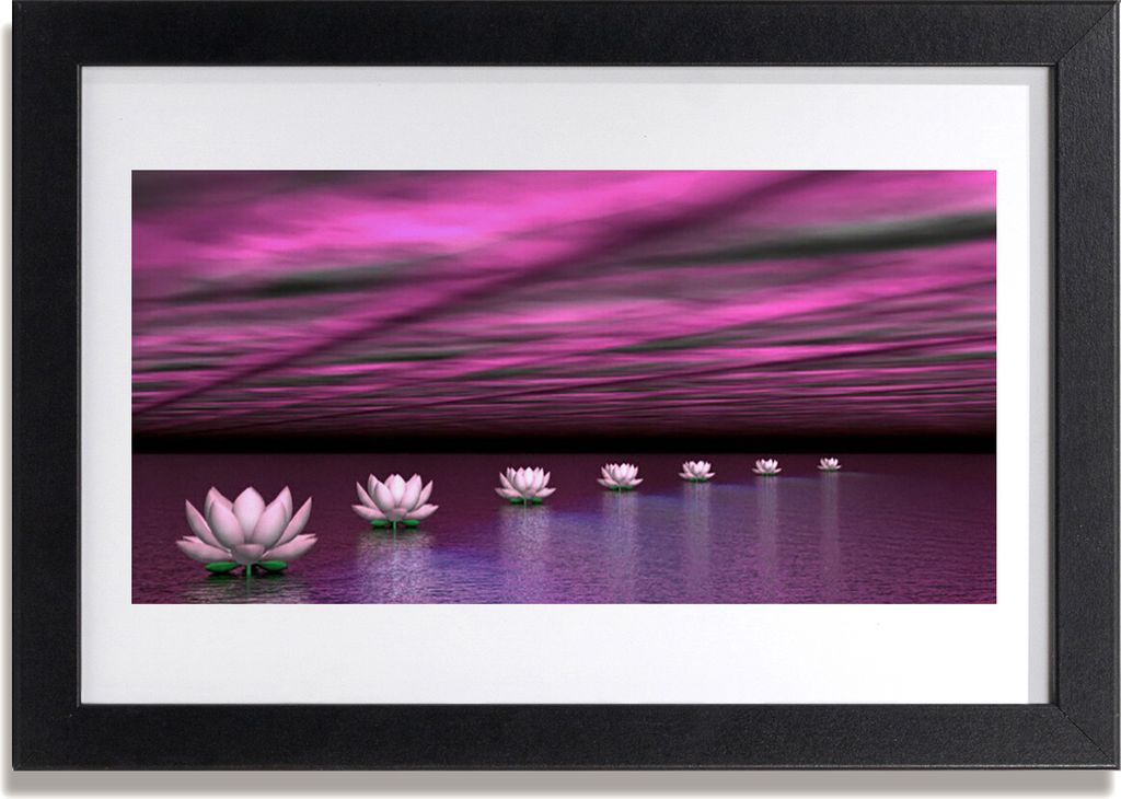 Bild 30x20 MDF-Rahmen Wandkunst Blumen Natur Wasserpflanze