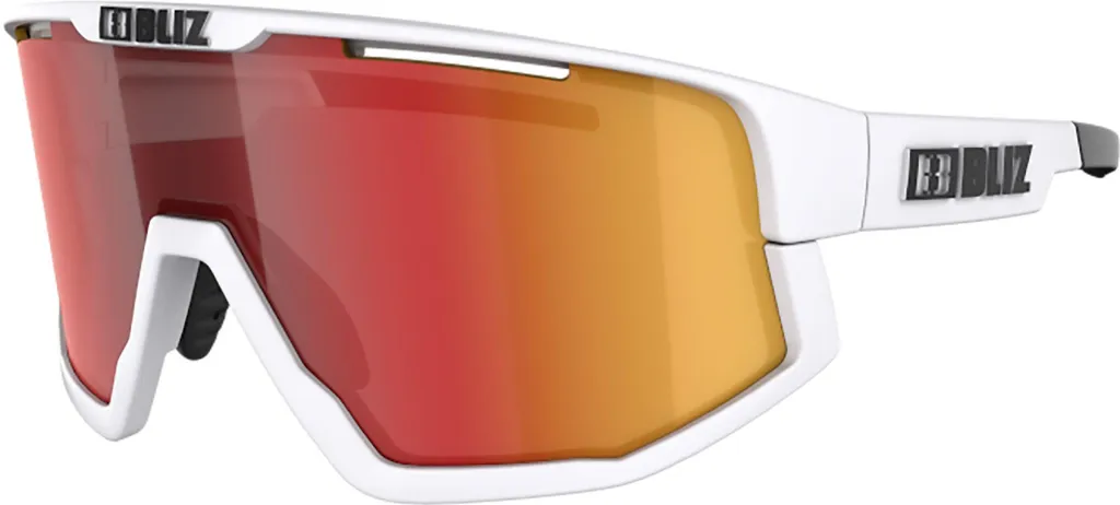 Lunettes de cyclisme Bliz Fusion blanc mat avec verres miroirs rouges