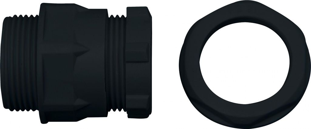 Kopp Kabelverschraubung mit Gegenmutter M20, 2 Stück, Farbe: schwarz