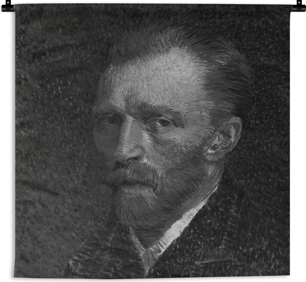 MuchoWow Wandteppich Wandbehang Selbstbildnis von Vincent van Gogh - Schwarz - Weiß 150x150 cm Tapisserie Dekoration Wandtuch - Wohnaccessoires ...