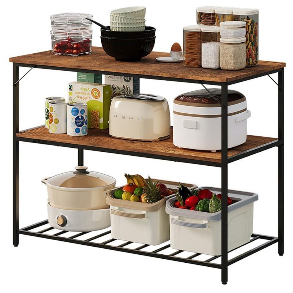 Küchenschrank, Insel, Regal, Loft-Stil, Industrial-Stil, Rustikal, Braun, 120 Cm