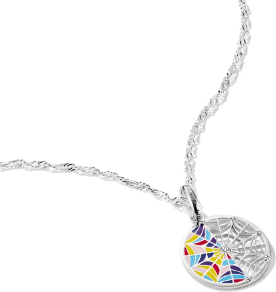 Pendentif Fenêtre Mercredi Addams en Argent et Émail - Bijou Gothique Chic