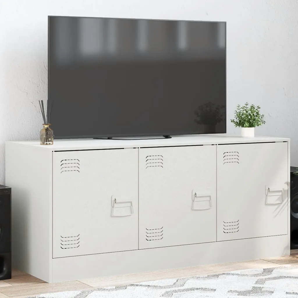 Maison Exclusive Mobile TV Bianco Acciaio 99x39x44 cm | Arredo Industriale