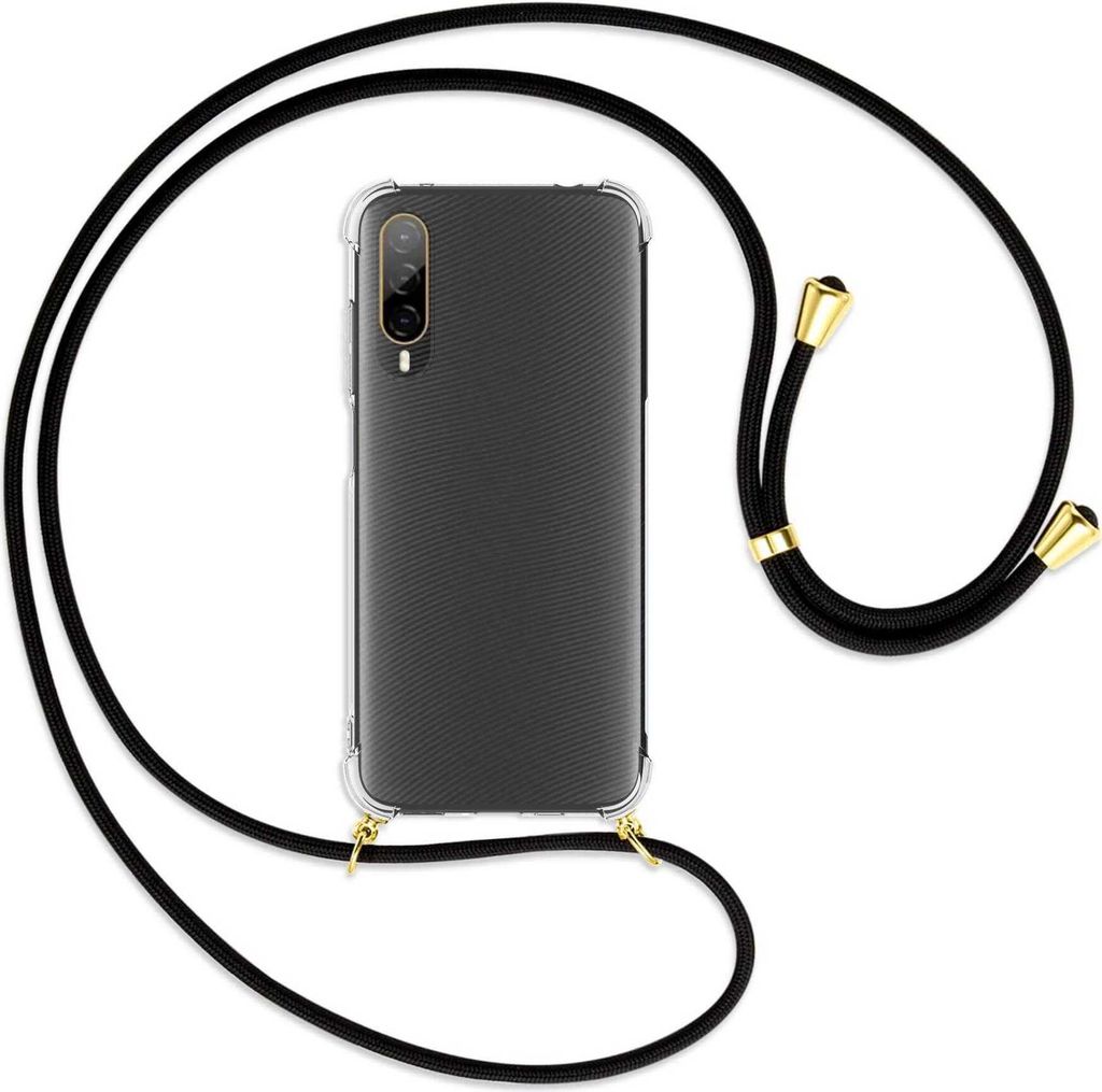 Handykette Backcover-Schutzhülle mit Band (Metall goldfarben) für HTC Desire 22 Pro 5G (6.6'') - schwarz