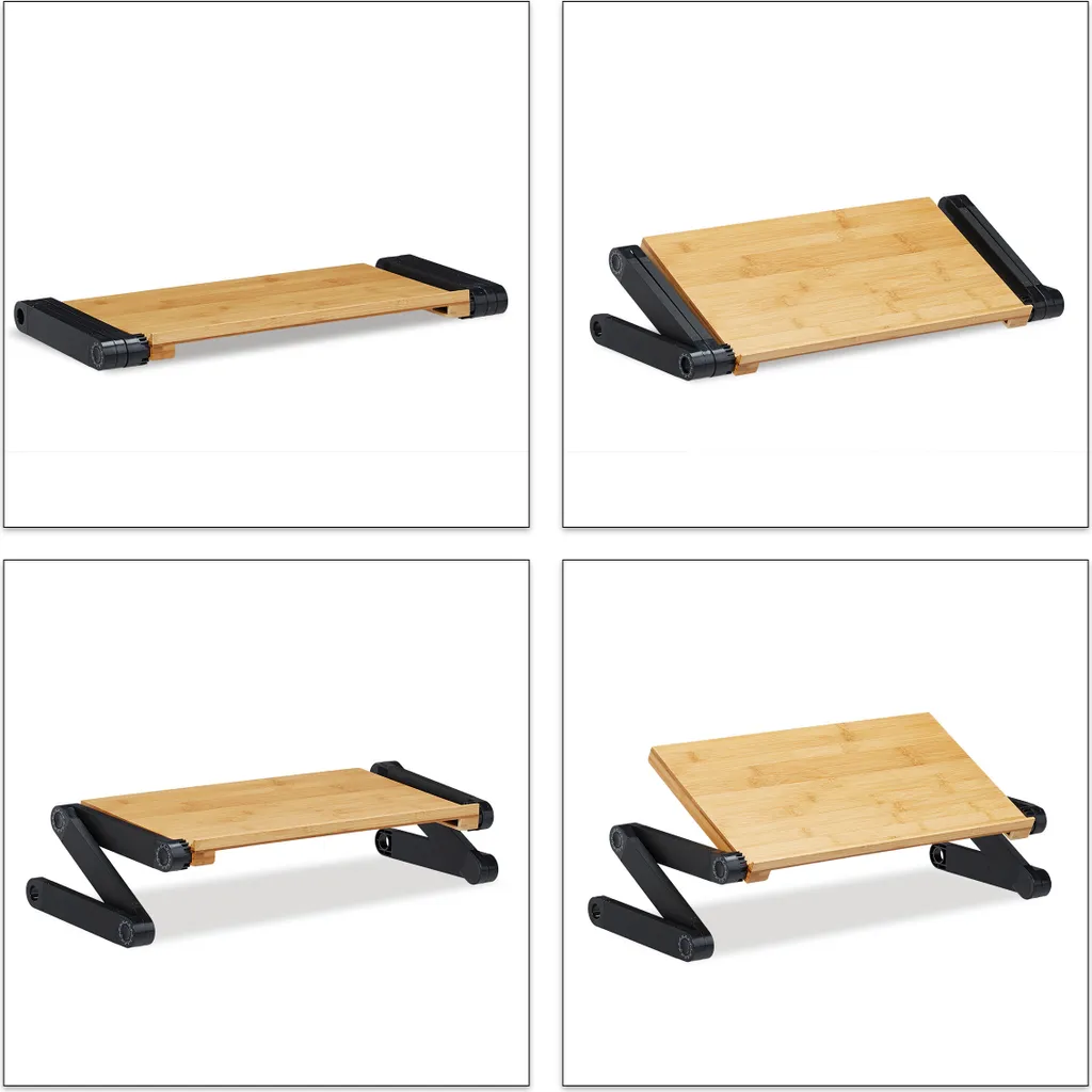 Support Ordinateur Portable Design Bambou avec Structure en Aluminium - 7