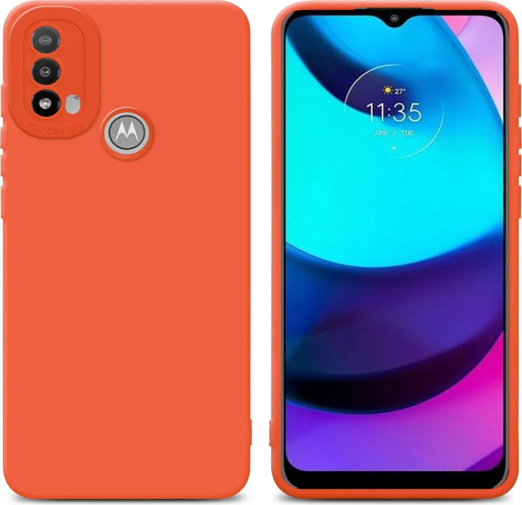 Custodia Motorola Moto E20 Cadorabo Arancione - TPU Silicone Protettivo