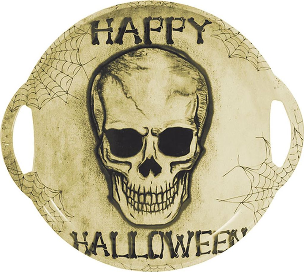 Tablett mit Totenkopf-Motiv 30 cm Halloween