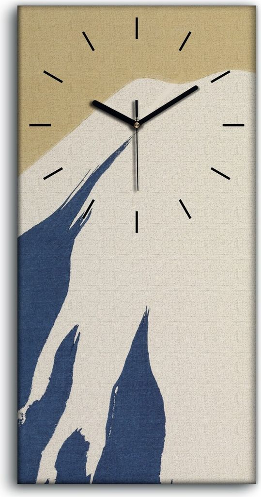 Wanduhr Bürouhr Leinwand Bild Geräuschlos 30x60 Berg Schnee Produktbild 