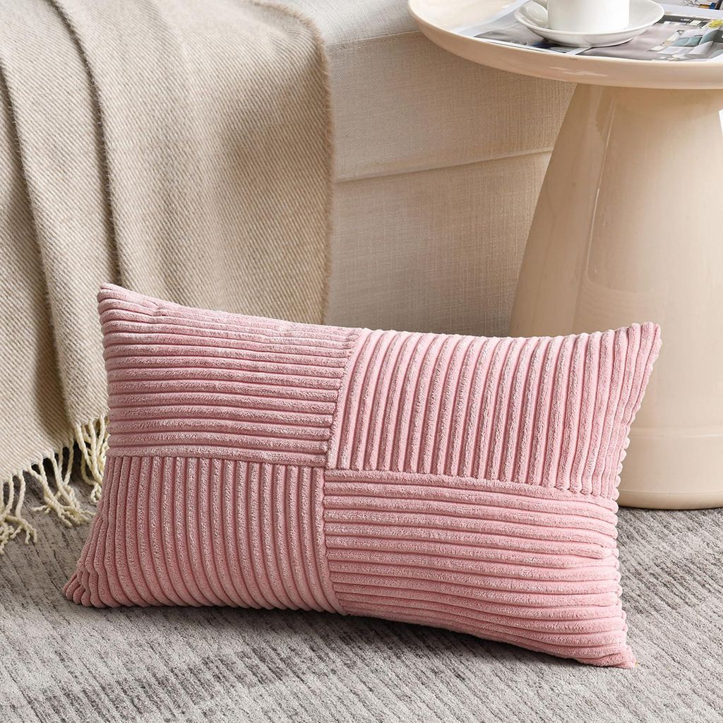 1 gelber Kissenbezug 50x70 cm, weicher Cord, dekorativer Kissenbezug, Sofakissen, Boho-Dekoration für Sofa, Schlafzimmer, Wohnzimmer, Balkon