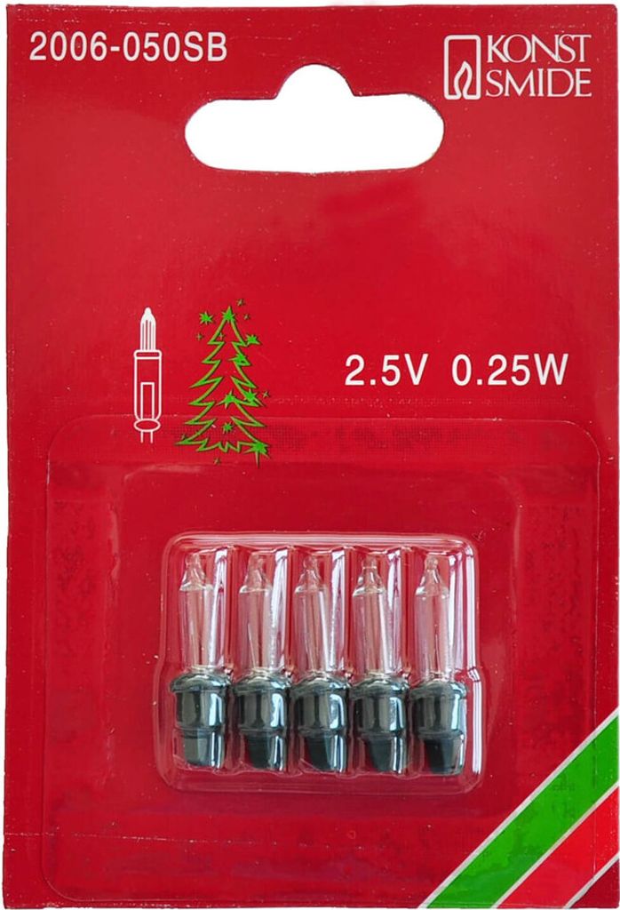 Ersatzbirnen für Lichterketten 2,5 Volt 0,25W klar 5 Stück Produktbild 2