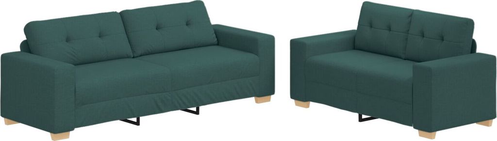 2-teiliges Sofa Set mit Kissen Gelber Stoff, Schlafsofas DesignMöbel Neu