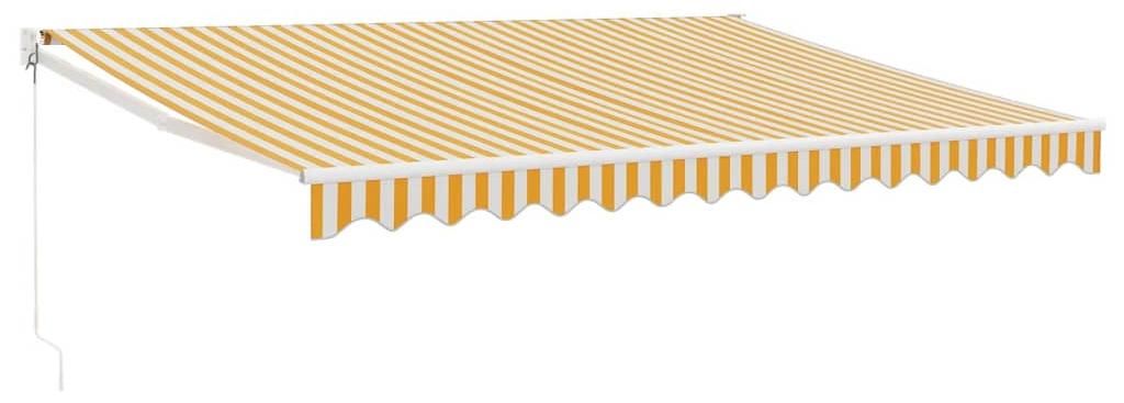vidaXL Markise Einziehbar Gelb und Weiß 4,5x3 m Stoff und Aluminium