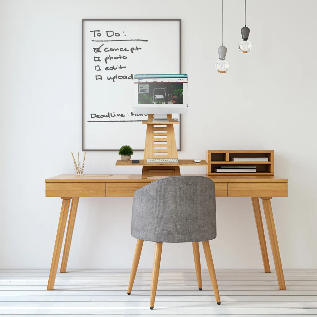 Rehausse Bureau debout Ajustable Support de Poste de Travail Ergonomique