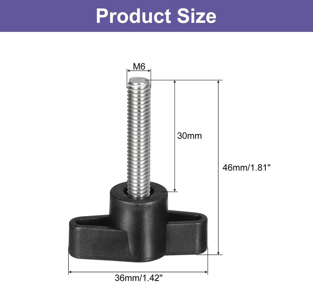 20-teiliger Klemmschraubenknopf, M6 x 30 mm, T-f?rmiger R?ndelschraubengriff aus Edelstahl 304 zum schnellen Entfernen des handfesten Knopfersatzes