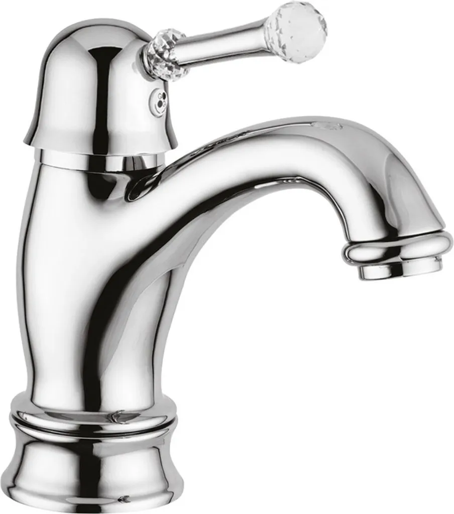 Robinet lavabo luxe Swarovski argenté anti-corrosion H16,5 cm Design