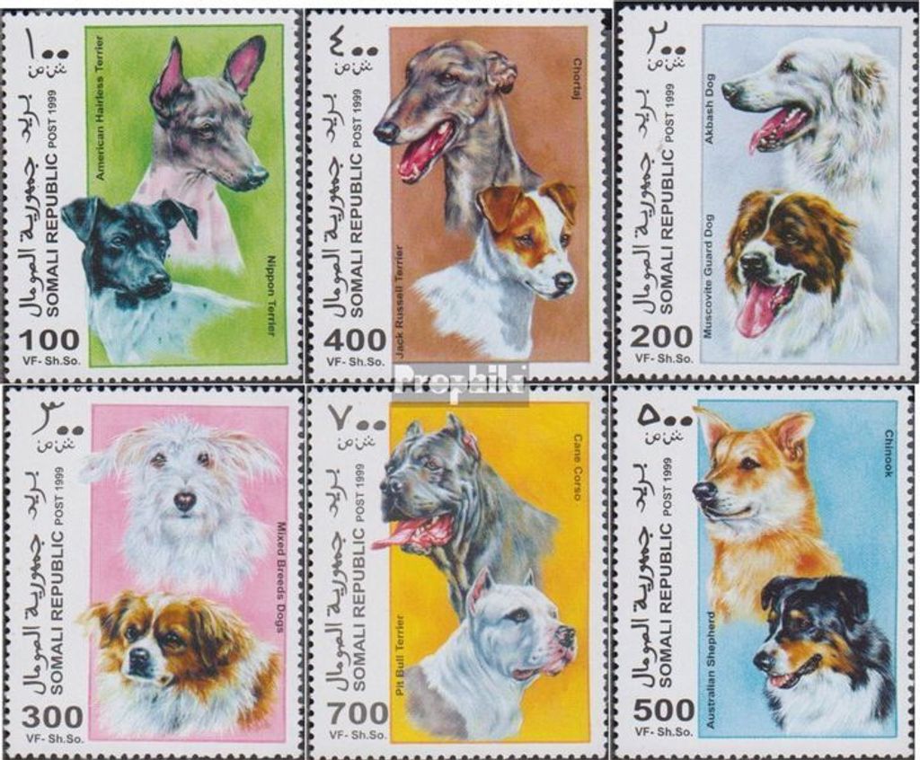 Briefmarken Somali Republic 1999 Mi 1999HA-1999 die Legalität dieser Ausg. ist ungeklärt postfrisch Hunde