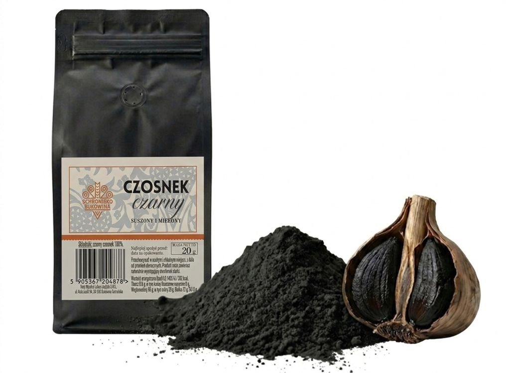 Ail noir en poudre, 20 g - Schronisko Bukowina Image du produit 