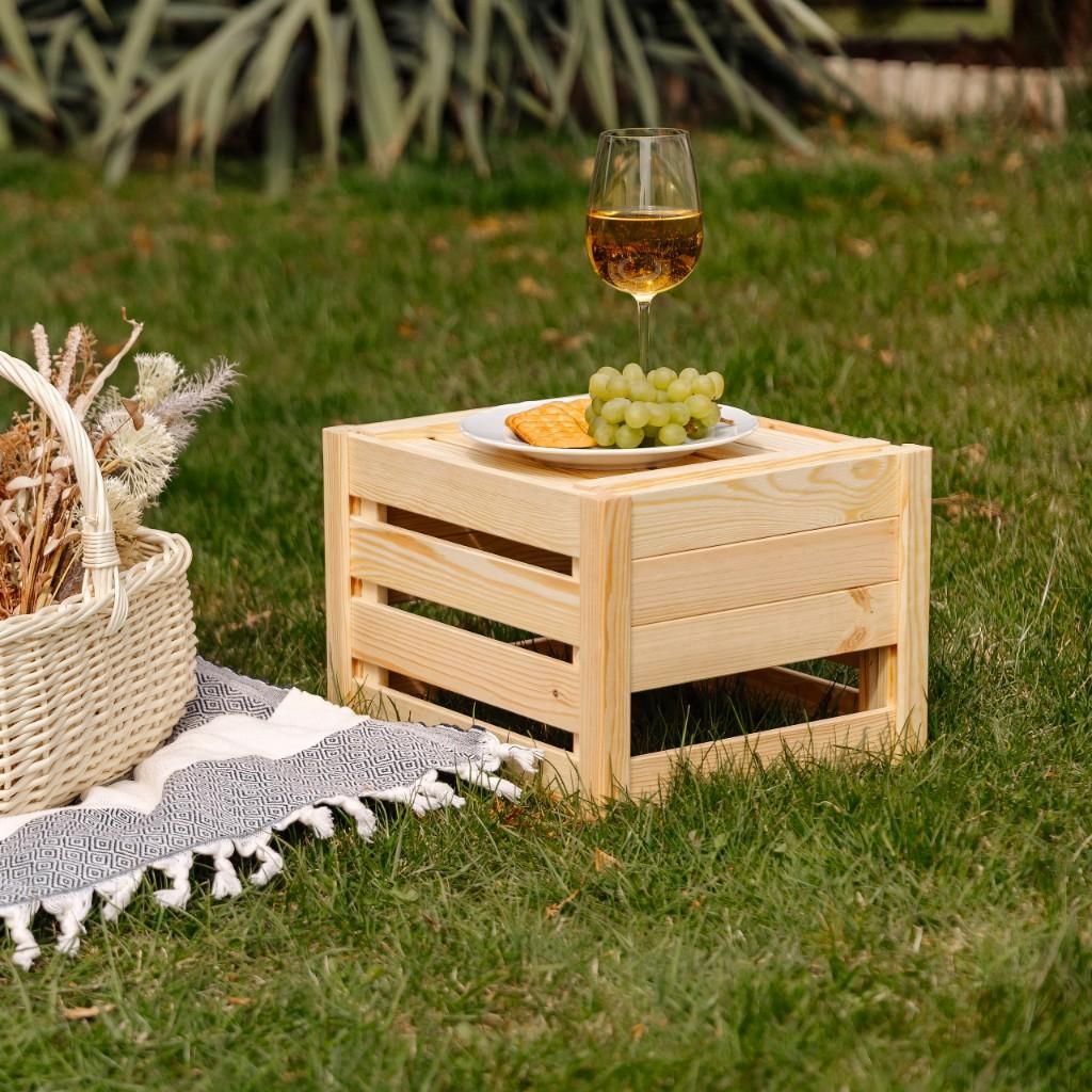 Creative Deco Faltbare Holzkiste Klappkiste mit Schlitzen - 34,5 x 29,5 x 23,5 cm