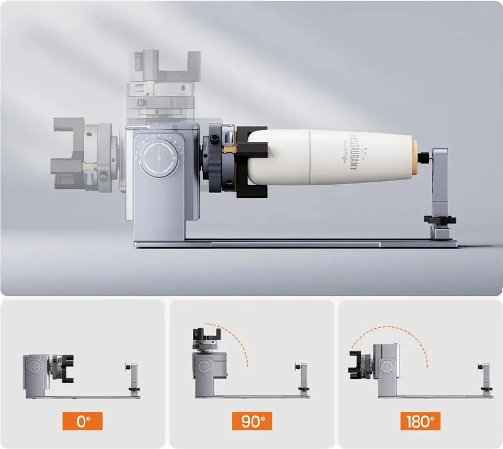 Module Rotatif pour Gravure Laser sur Verre et Objets Courbes - 180°