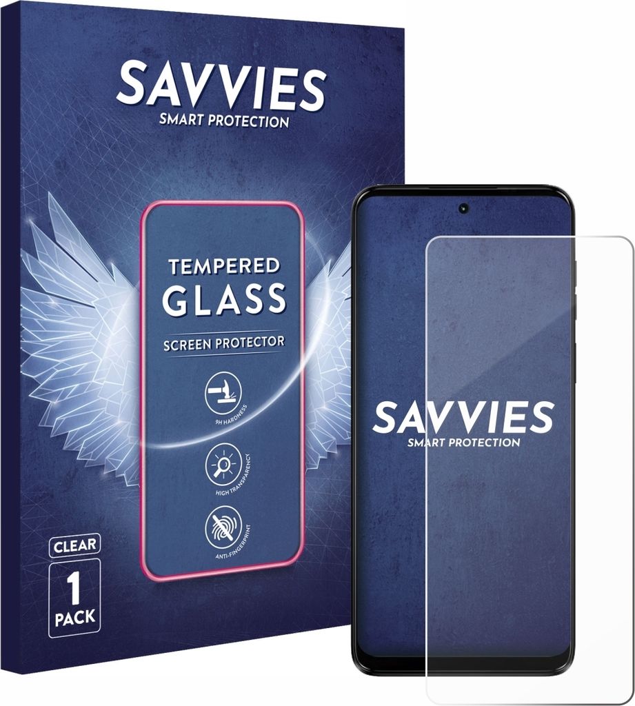 Savvies Schutzglas für Motorola Moto G14 Displayschutz 9H Glas klar transparent