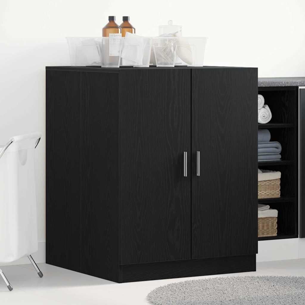 vidaXL Waschmaschinen-Schrank Schwarz Eichen-Optik Produktbild 