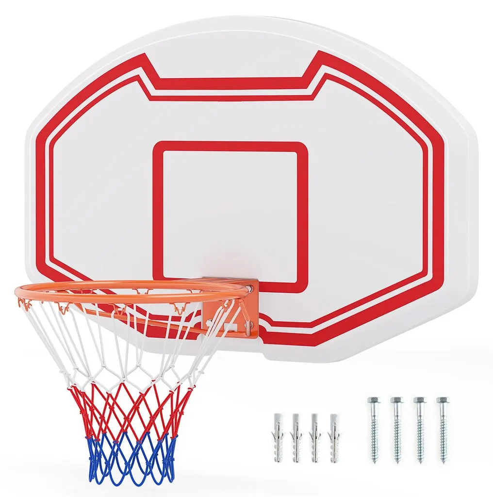 Panier de basket mural robuste 45cm rouge - Finis les filets fragiles