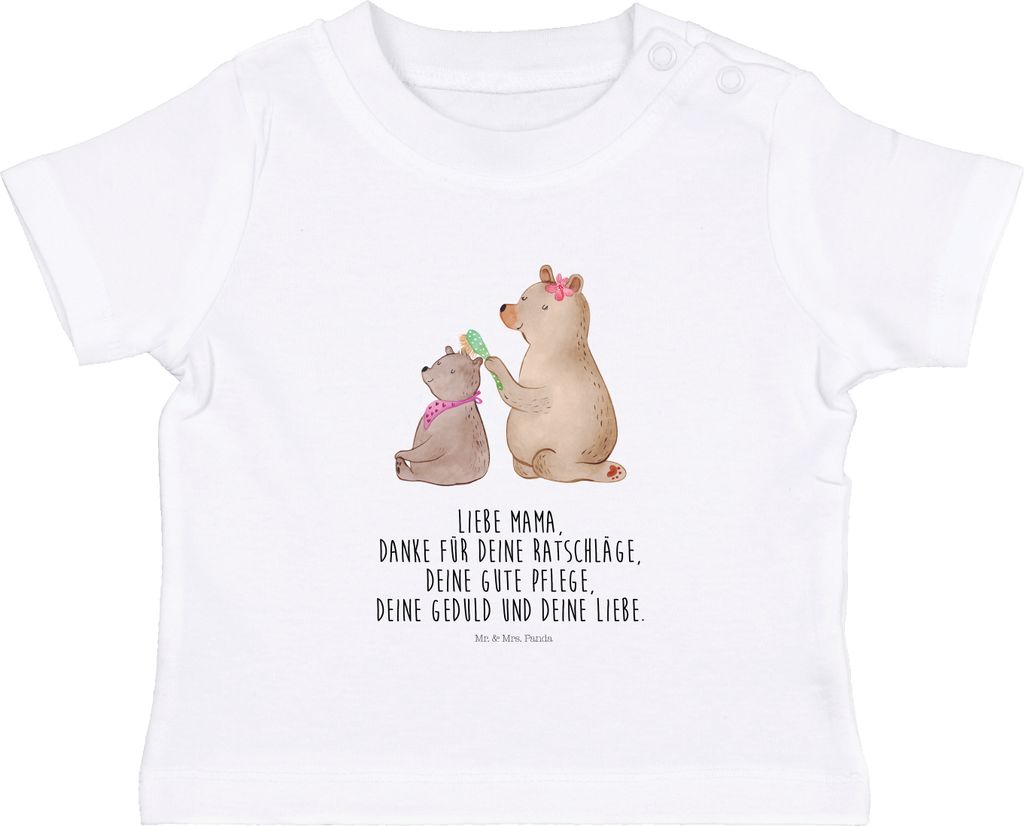 Mr. & Mrs. Panda Babyshirt Bär Kind 6. - 12. Monat - Weiß - Geschenk, Kleinkind Shirt, Muttertag, Kinder T-Shirt, Mama, Top, Mutter, , Baby, Bären