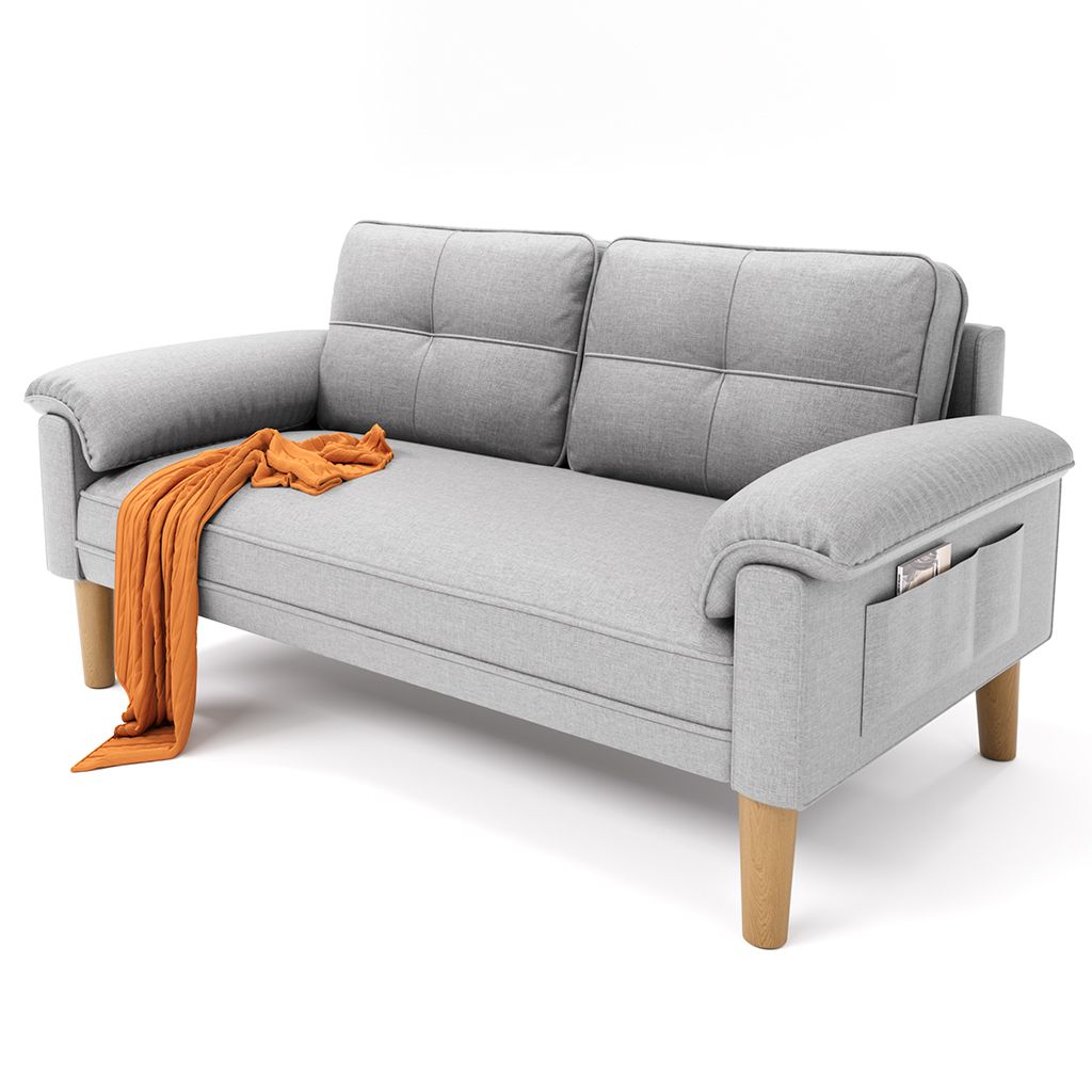 Bealife Sofa 2-Sitzer Grau | Mit Seitentaschen | Produktbild 