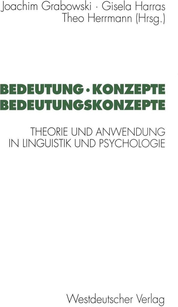 Bedeutung · Konzepte Bedeutungskonzepte