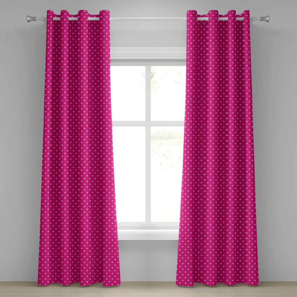 Rideaux décoratifs à motif symétrique rose et blanc 280x245 cm