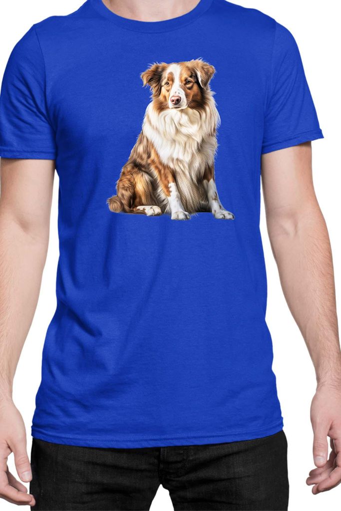 Herren T-Shirt Dogs Breeds Shetland Sheepdog Dog Breed 006, Man 2XL / Blau