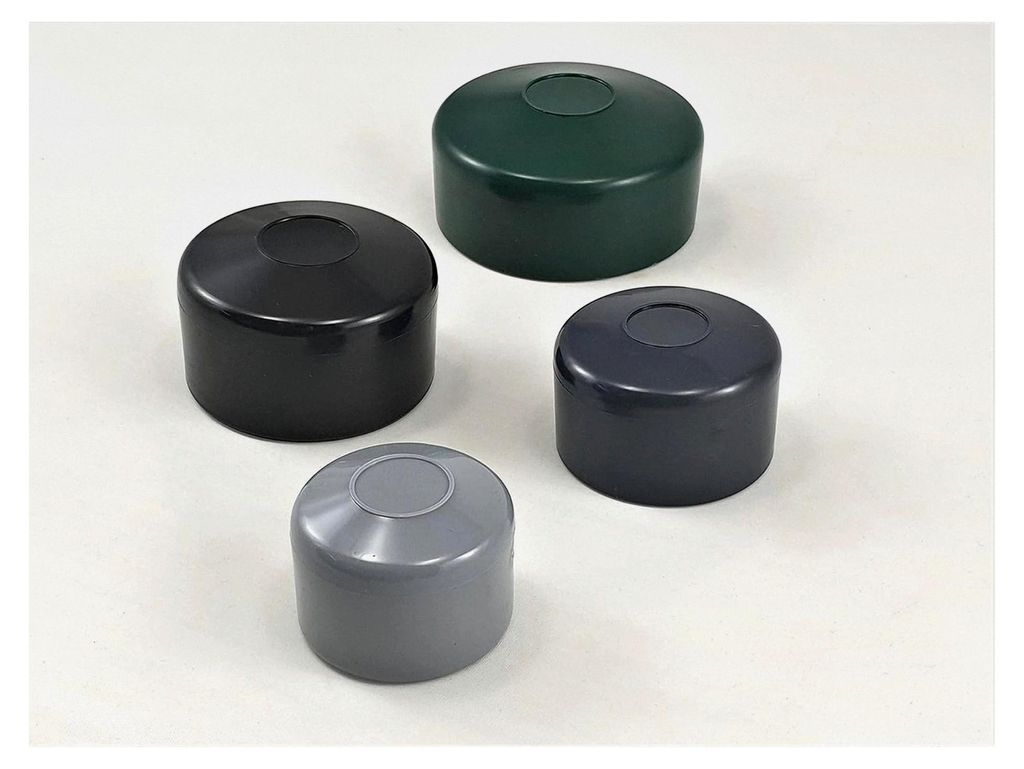 20 Stück runde Pfostenkappen für Zaunpfähle 42,4 mm (1 1/4 Zoll) Grau