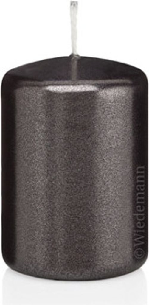 Kerzen Stumpen Kerzen Grau Metallic 8 x 5 cm (H x D), 24 Produktbild 