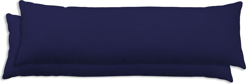2er Set Seitenschläferkissen Bezug 40x145 cm navy blau Uni Produktbild 