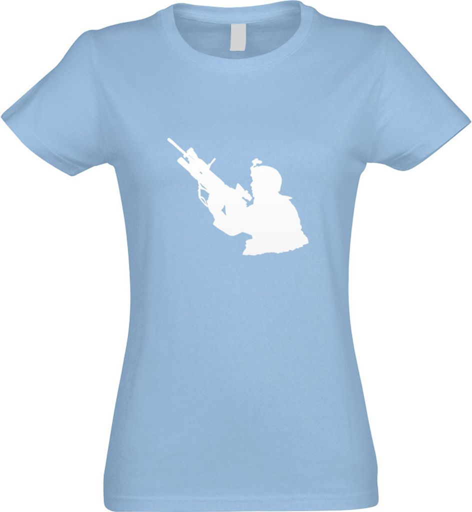 Kiwistar - T-Shirt tailliert - Damen - himmelblau - Armee - Motiv 1 - Special Forces - mit Motiv Bedruckt - Funshirt Design - Sport - Freizeit - Da...