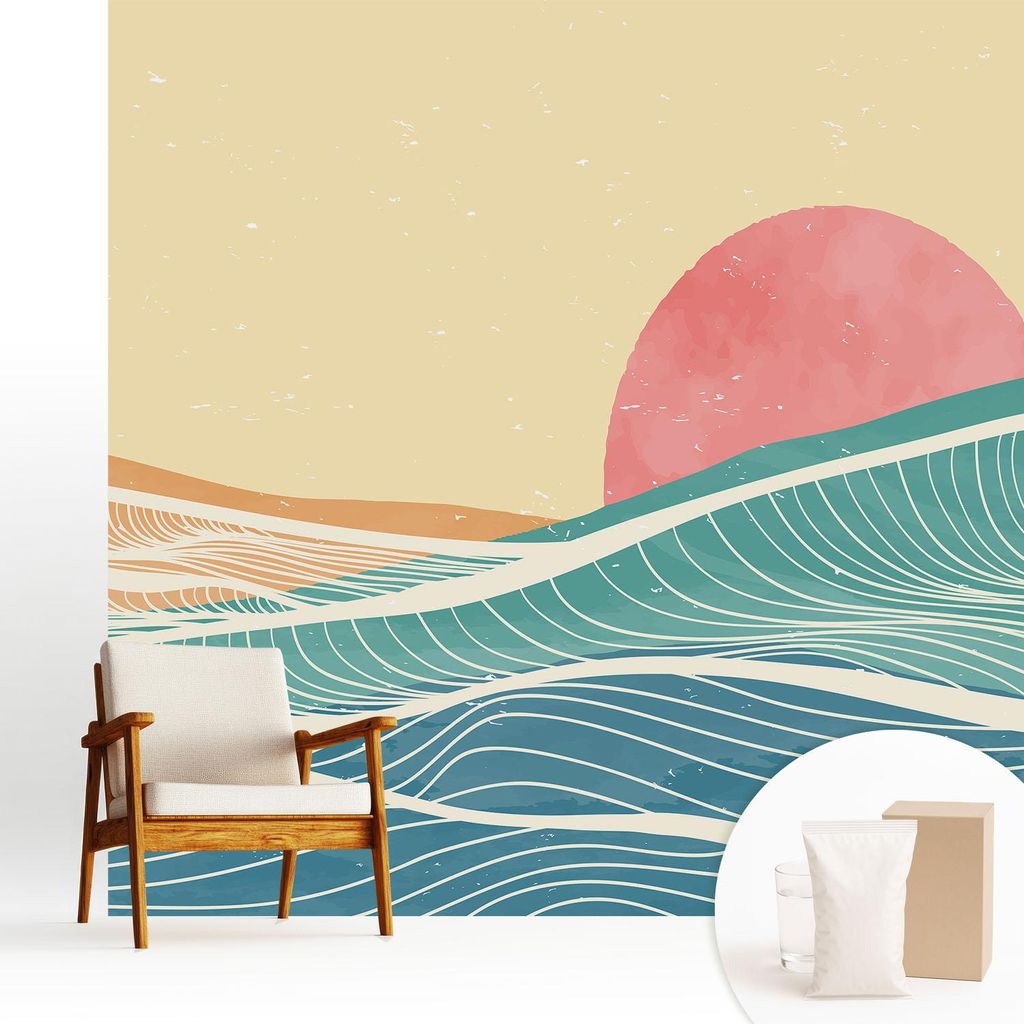 Fototapete - 250x250 cm - Tapete - Wandtapete - Wandbilder - Dekofolie - Tapete Folie - Wand - Dekoration - Wohnzimmer - Meereswellen