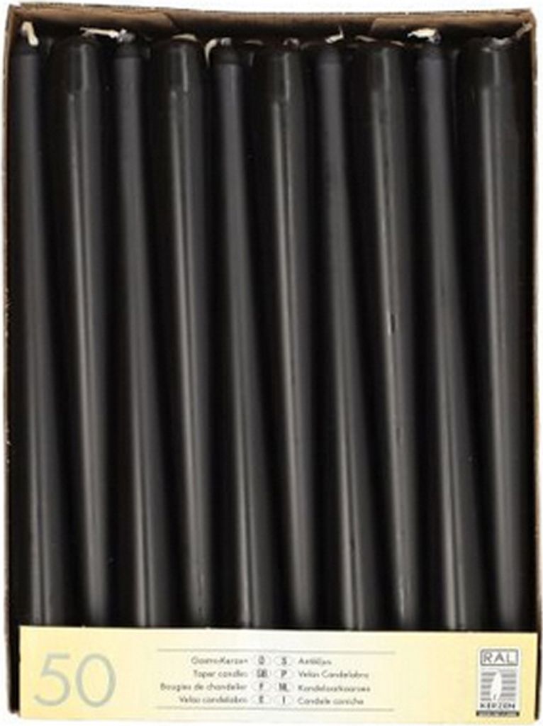 STARPAK Leuchterkerzen 22 mm schwarz 50er Pack