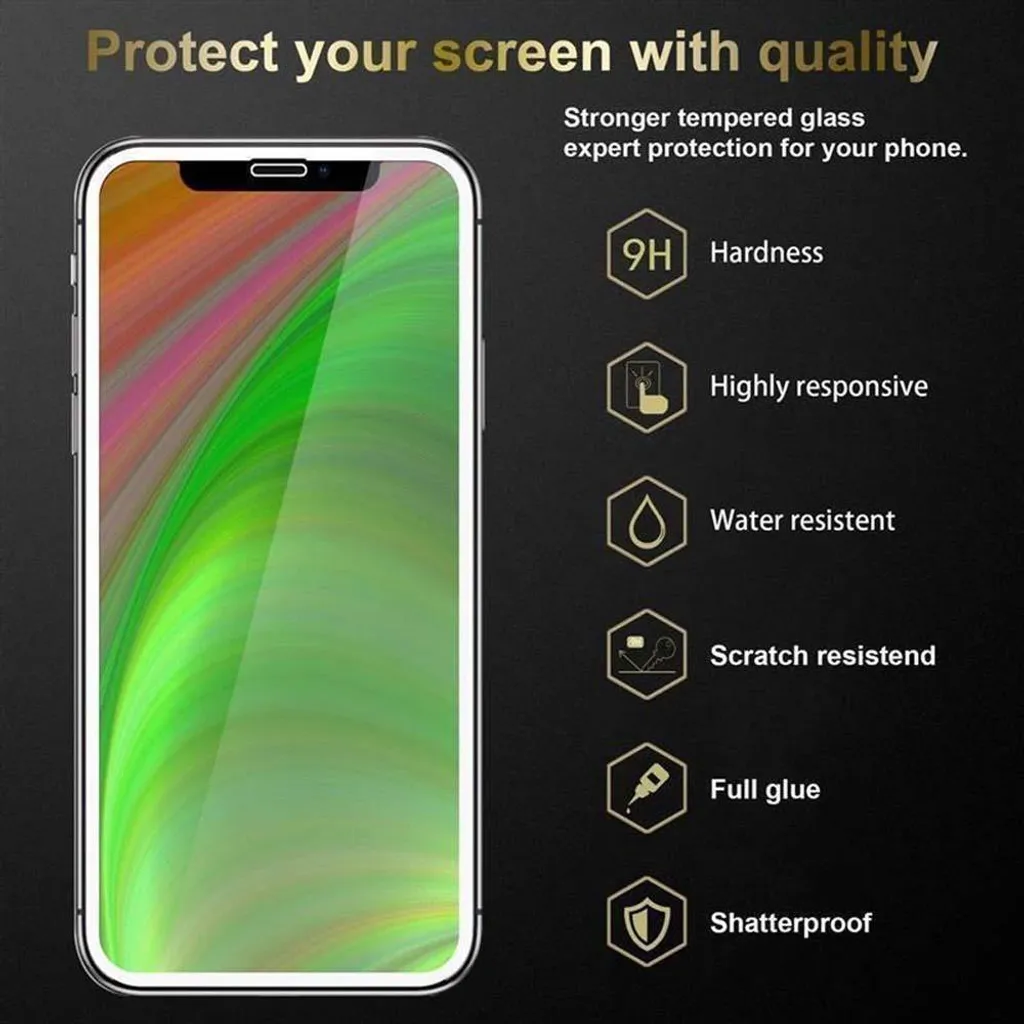 Cadorabo pellicola blindata per Apple iPhone XS MAX pellicola protettiva in bianco a schermo intero vetro temperato di protezione del display - 4