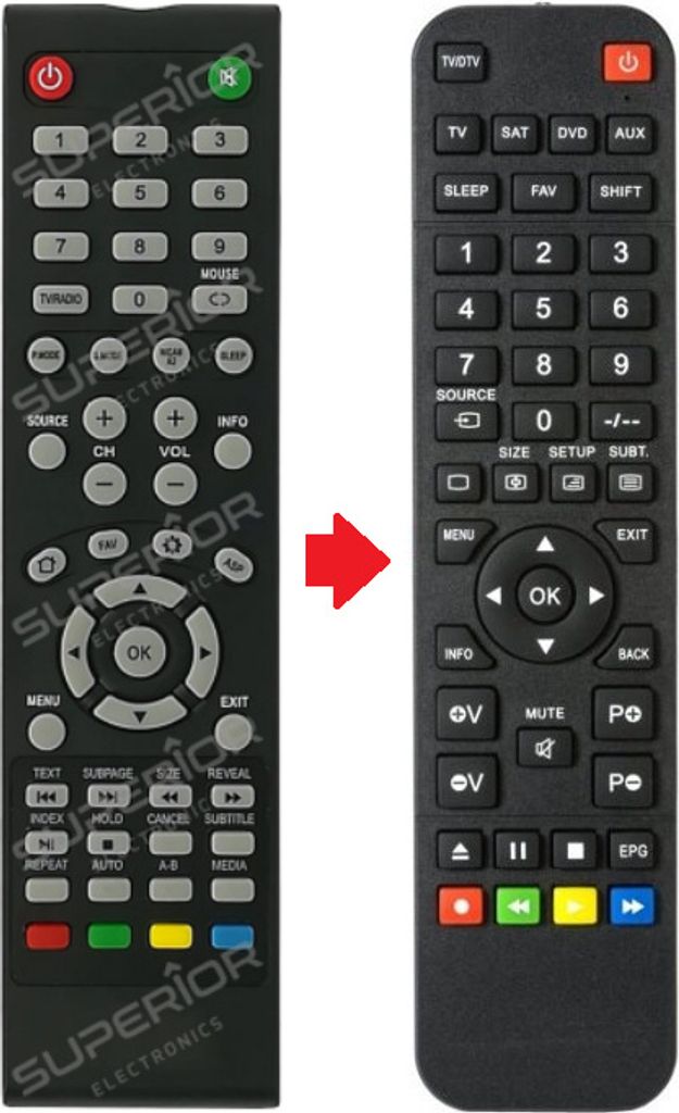 Ersatz Fernbedienung für OK ODL50840U-DAB und ODL58840U-DAB