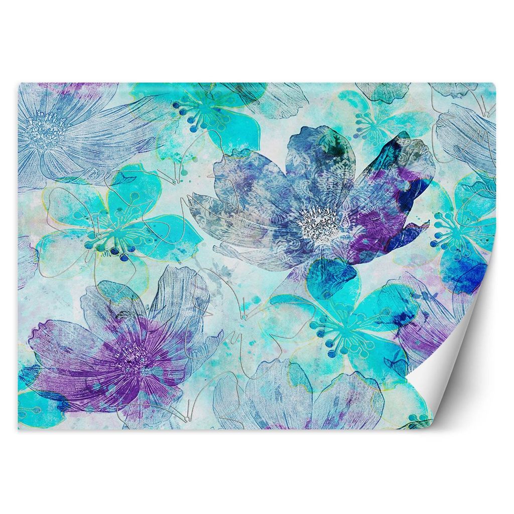 FOTOTAPETE Türkis Kirschblüten 450x315 cm VLIES Tapete Wandtapete Wandbilder Wanddekoration Design Wohnzimmer Schlafzimmer Flur Büro Küche