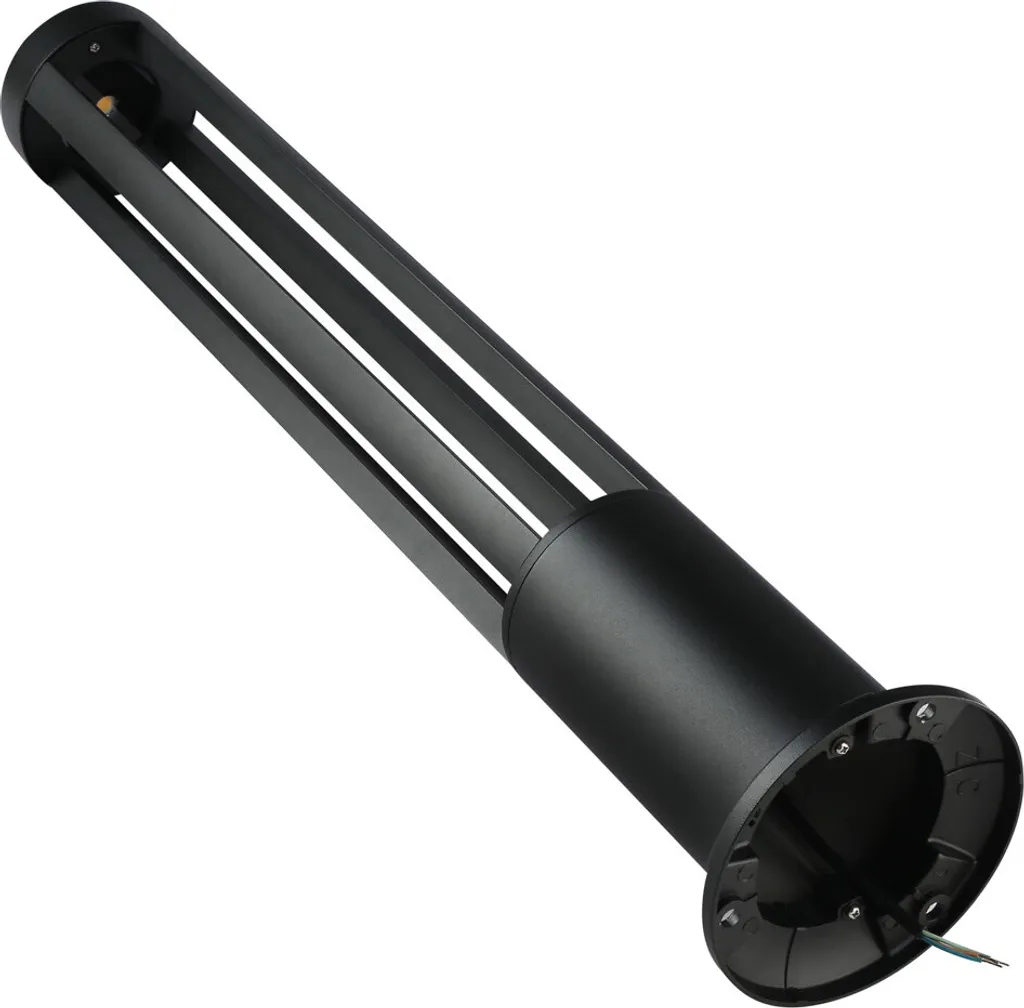 Borne lumineuse extérieure LED 10W 60cm noir sablé pour allée jardin