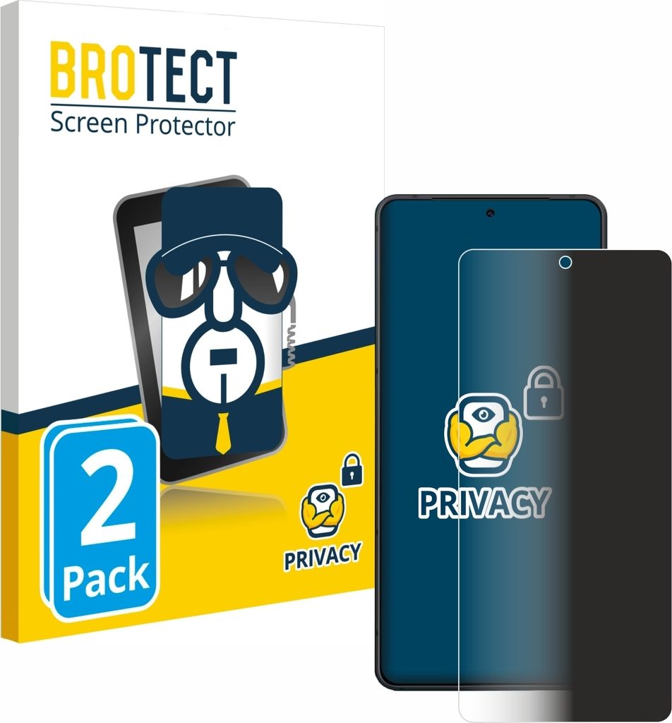 2x BROTECT Sichtschutzfolie für ASUS ZenFone 11 Ultra Anti-Spy Privacy Sichtschutz Blickschutz Folie Blaulicht-Schutz