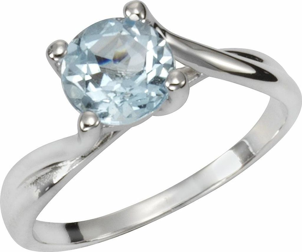 Zeeme Gemstones Ring 925/- Sterling Silber weiß 060 (19,1) Blautopas beh. hellblau 358271382