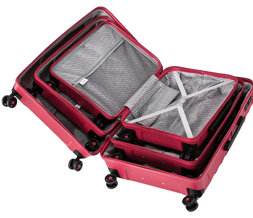 Ensemble de valises en ABS beige résistant - Set de voyage rigide 3 pièces - 5
