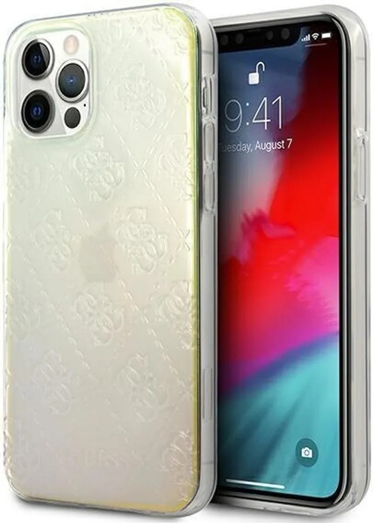 Regalo Originale Guess Custodia iPhone 12 Pro Max 4G 3D Iridescente