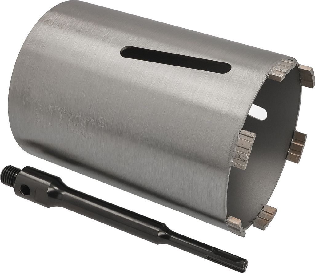 Diamantbohrkrone Ø 132 mm Nutzlänge 180 mm mit SDS+-Aufnahme 200 mm Segmenthöhe 10 mm Diamant Bohrkrone Trockenbohrkrone Kernbohrer Betonbohrkro...