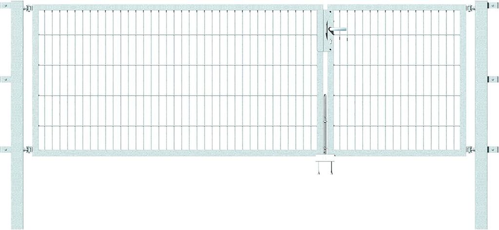 Alberts Doppeltor Flexo mit Zubehör, zum Einbetonieren, feuerverzinkt, Breite 300 cm (100 cm + 200 cm), Höhe 100 cm