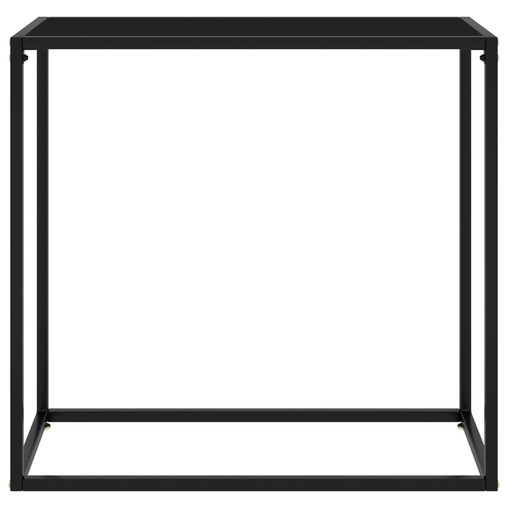 vidaXL Stolik konsola czarny 80x35x75 cm szkło hartowane Zdjęcie produktu 