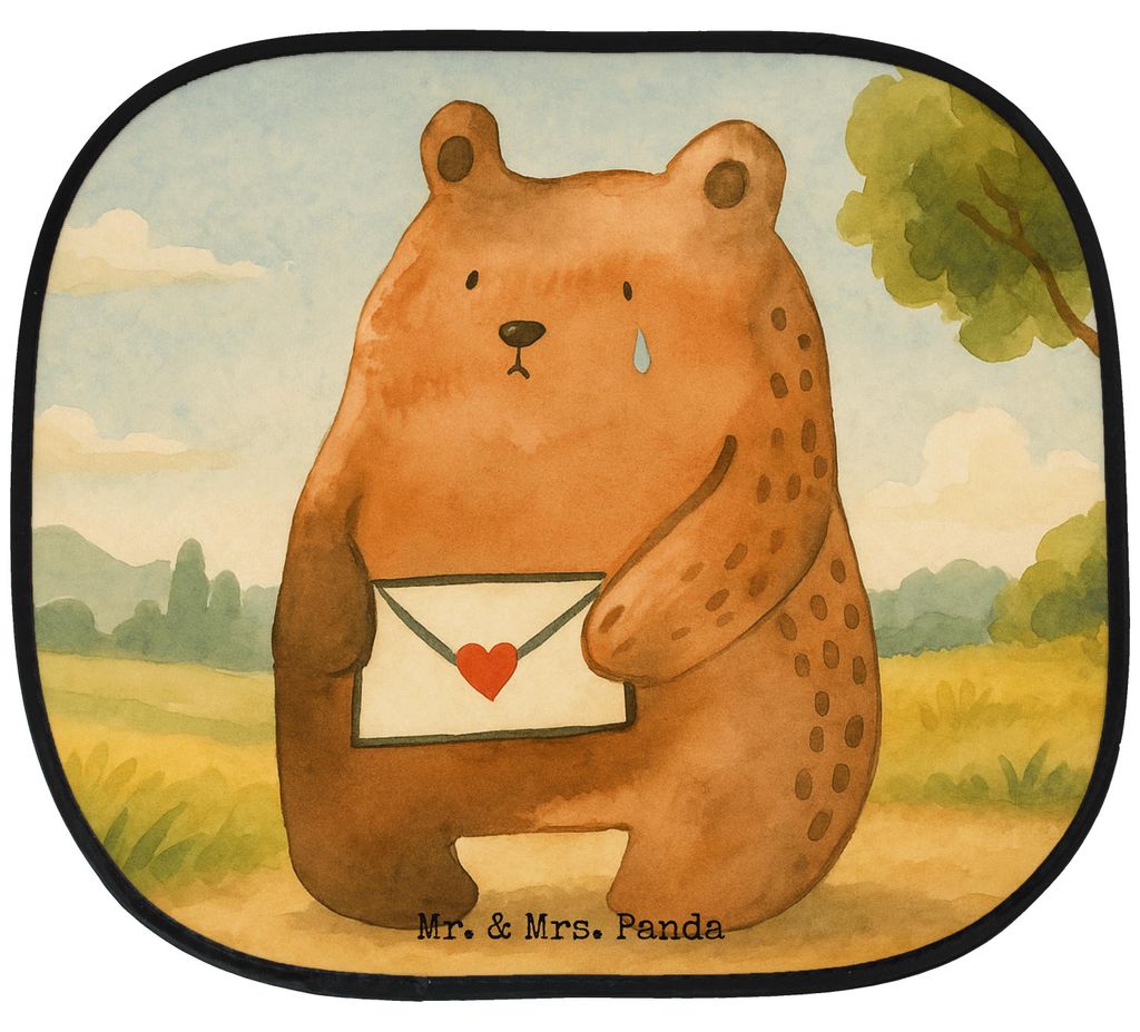 Mr. & Mrs. Panda Sonnenschutz Auto Bär Vermissen Design - Weiß - Geschenk, Unglücklich Verliebt, Pkw, Teddy, Verreist, Freundin, Reise, Sonnenbl...